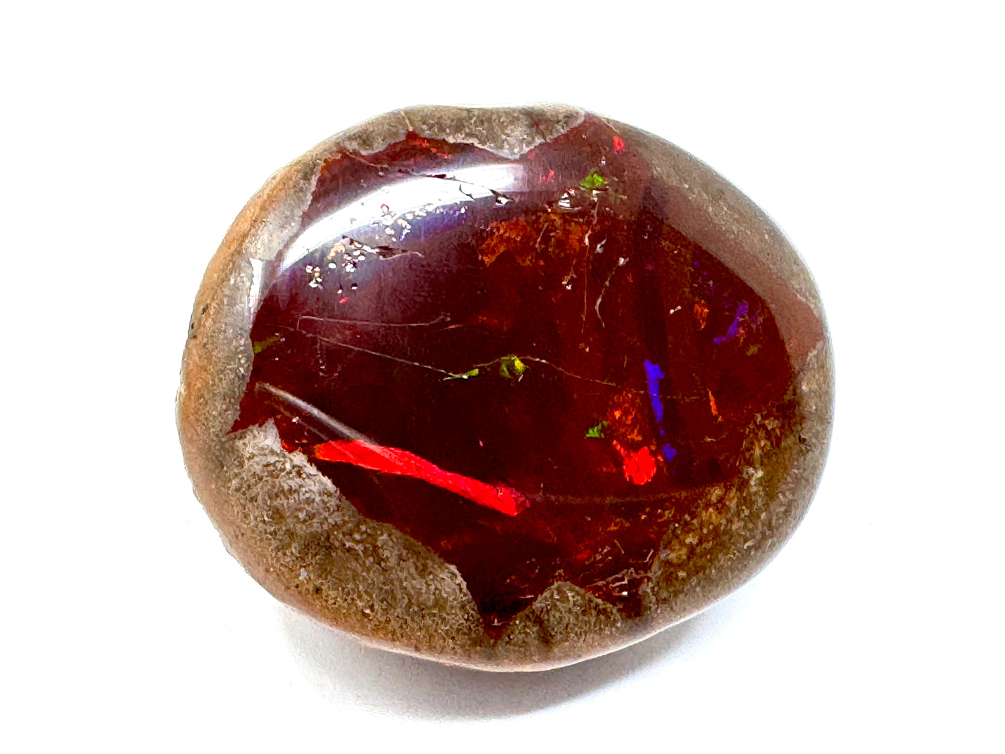 Large Ethiopian Shewa Opal: Polished Chocolate Opal Gemstone 28.66 grams