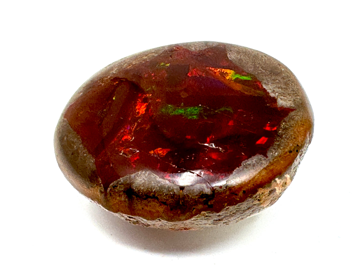 Large Ethiopian Shewa Opal: Polished Chocolate Opal Gemstone 28.66 grams