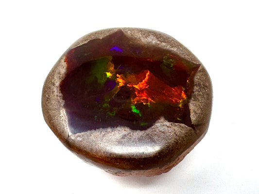 Large ethiopian Shewa Opal: Polished Chocolate Opal Gemstone 15.72 grams