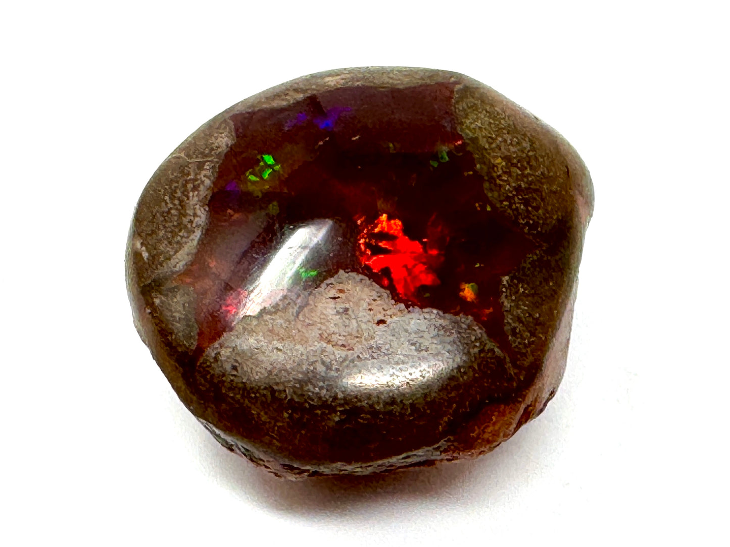 Large ethiopian Shewa Opal: Polished Chocolate Opal Gemstone 12.81 grams