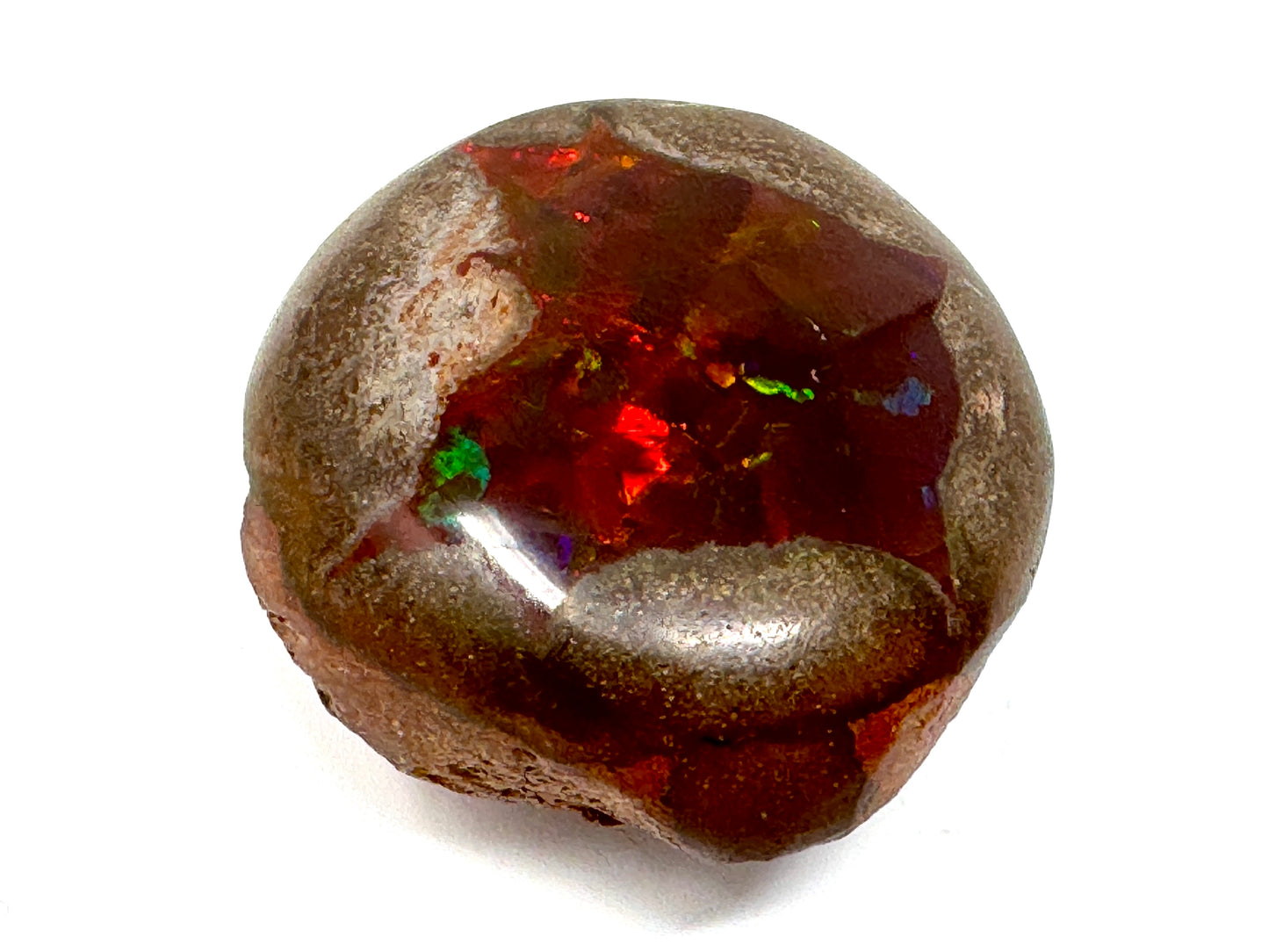Large ethiopian Shewa Opal: Polished Chocolate Opal Gemstone 12.81 grams