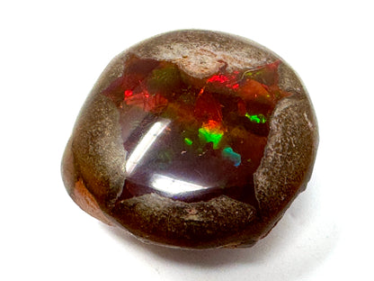 Large ethiopian Shewa Opal: Polished Chocolate Opal Gemstone 12.81 grams
