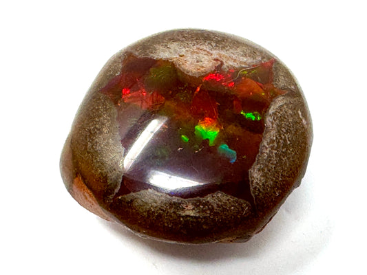 Large ethiopian Shewa Opal: Polished Chocolate Opal Gemstone 12.81 grams