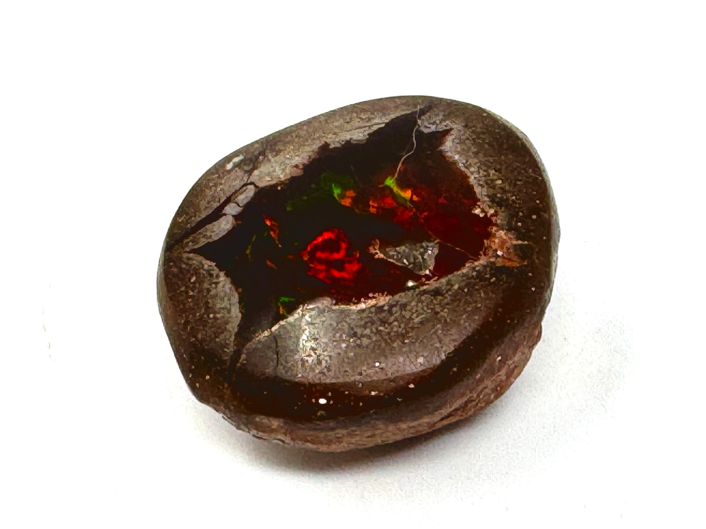 Ethiopian Shewa Opal: Polished Chocolate Opal Gemstone 9.51 grams