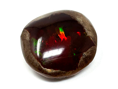 Ethiopian Shewa Opal: Polished Chocolate Opal Gemstone 5.59 grams