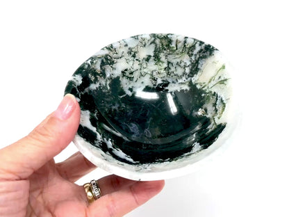 Moss Agate Crystal Bowl 12.1cm