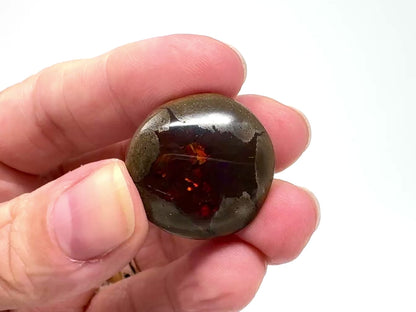 Large ethiopian Shewa Opal: Polished Chocolate Opal Gemstone 10.71 grams