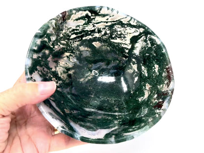 Moss Agate Crystal Bowl 16cm