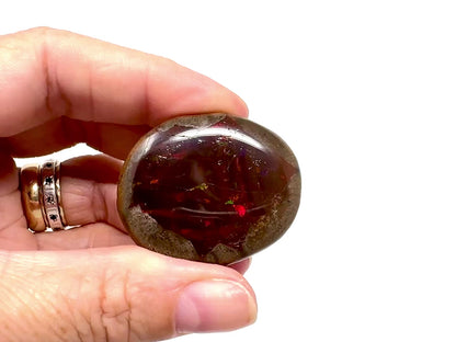 Large Ethiopian Shewa Opal: Polished Chocolate Opal Gemstone 28.66 grams