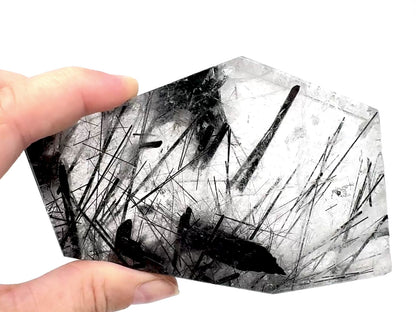 Large Faceted Quartz With Tourmaline Crystal 12.1cm