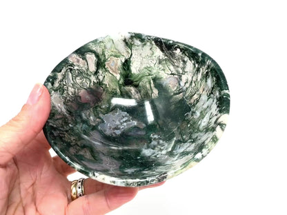 Moss Agate Crystal Bowl 12.5cm