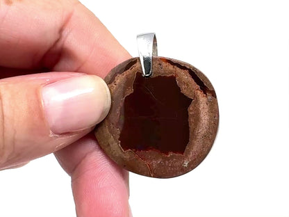 Ethiopian Shewa Chocolate Opal Pendant Oval 2.7cm