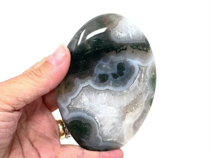 Druzy Moss Agate Crystal Freeform 10.8cm