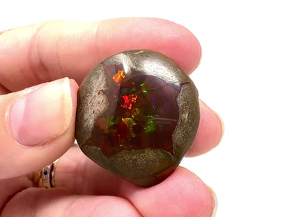 Large ethiopian Shewa Opal: Polished Chocolate Opal Gemstone 12.81 grams