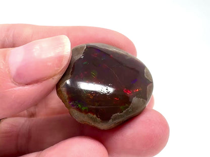 Ethiopian Shewa Opal: Polished Chocolate Opal Gemstone 12grams