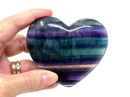 Rainbow Fluorite Crystal Heart 7.7cm