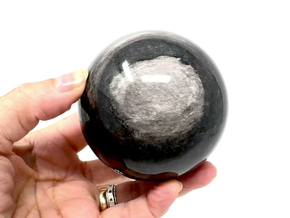 Large Silver Sheen Obsidian Sphere 7.7cm
