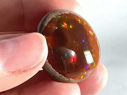Ethiopian Shewa Opal: Polished Chocolate Opal Gemstone 11.83 Grams