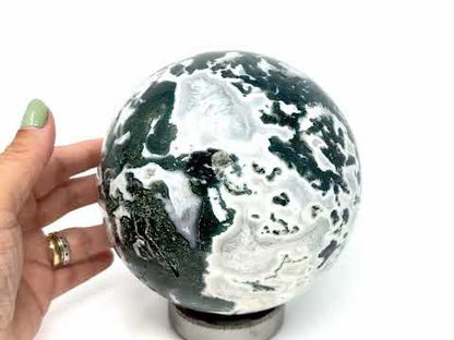 Very Large Moss Agate Crystal Sphere 14.2cm