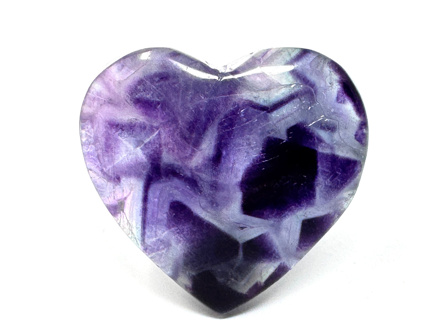 Purple Fluorite Crystal Heart 6cm