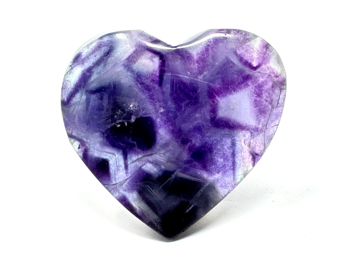 Purple Fluorite Crystal Heart 6cm
