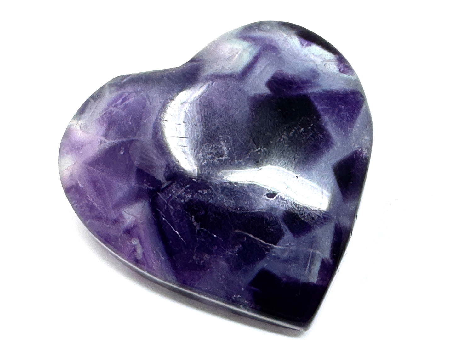 Purple Fluorite Crystal Heart 6cm