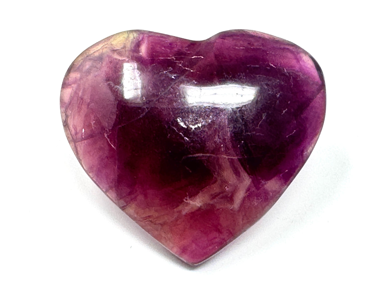 Purple Fluorite Crystal Heart 5.7cm