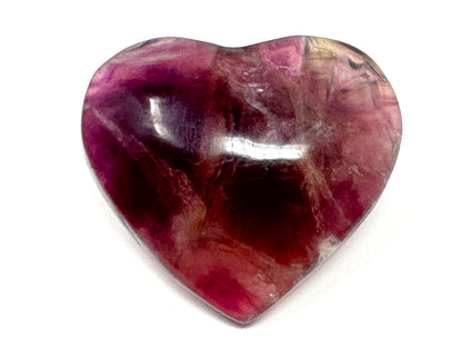 Purple Fluorite Crystal Heart 5.7cm