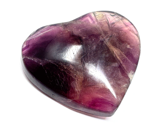 Purple Fluorite Crystal Heart 5.7cm