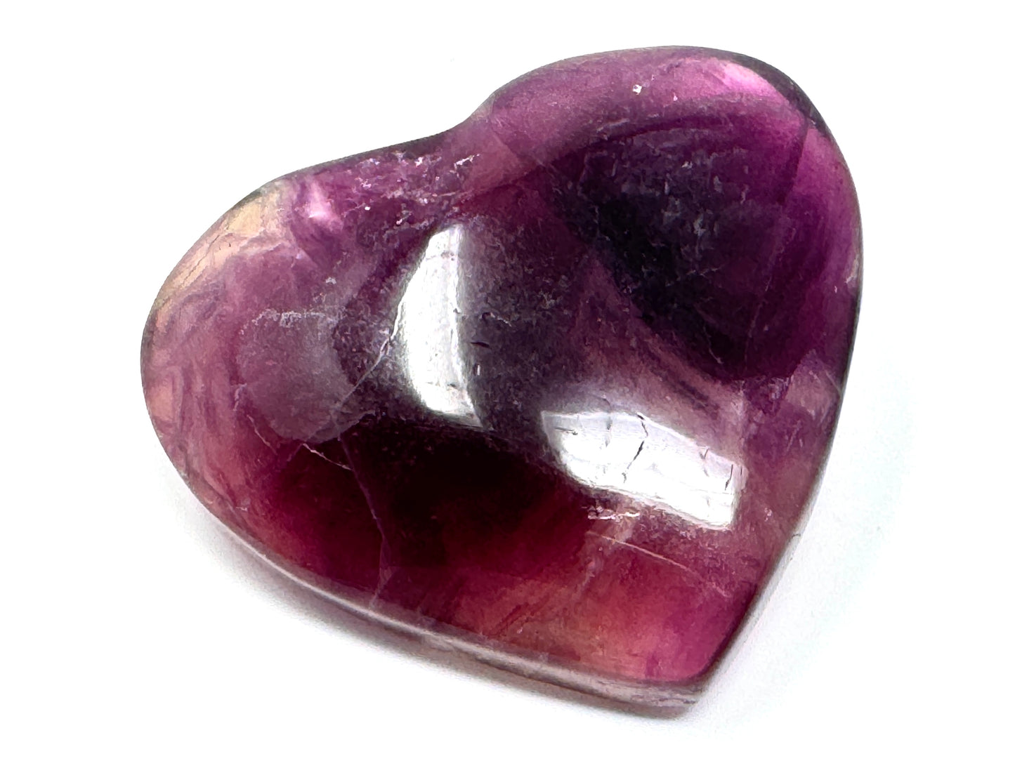 Purple Fluorite Crystal Heart 5.7cm