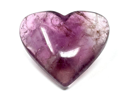 Purple Fluorite Crystal Heart 4.9cm