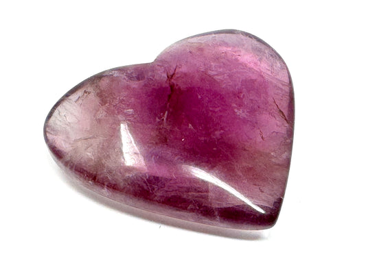 Purple Fluorite Crystal Heart 4.9cm