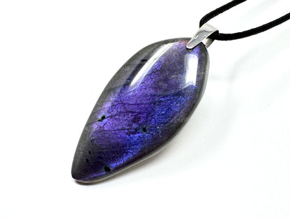 Large Purple Labradorite Pendant Free Shape 5.9cm