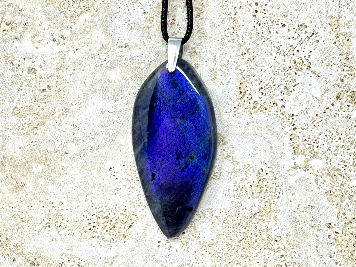 Large Purple Labradorite Pendant Free Shape 5.9cm