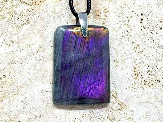 Large Purple Labradorite Pendant Free Shape 3.8cm