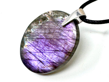 Purple Labradorite Pendant Oval 3.4cm
