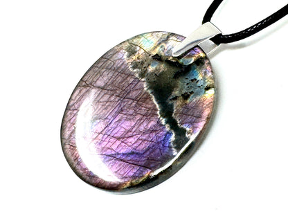 Purple Labradorite Pendant Oval 4.1cm