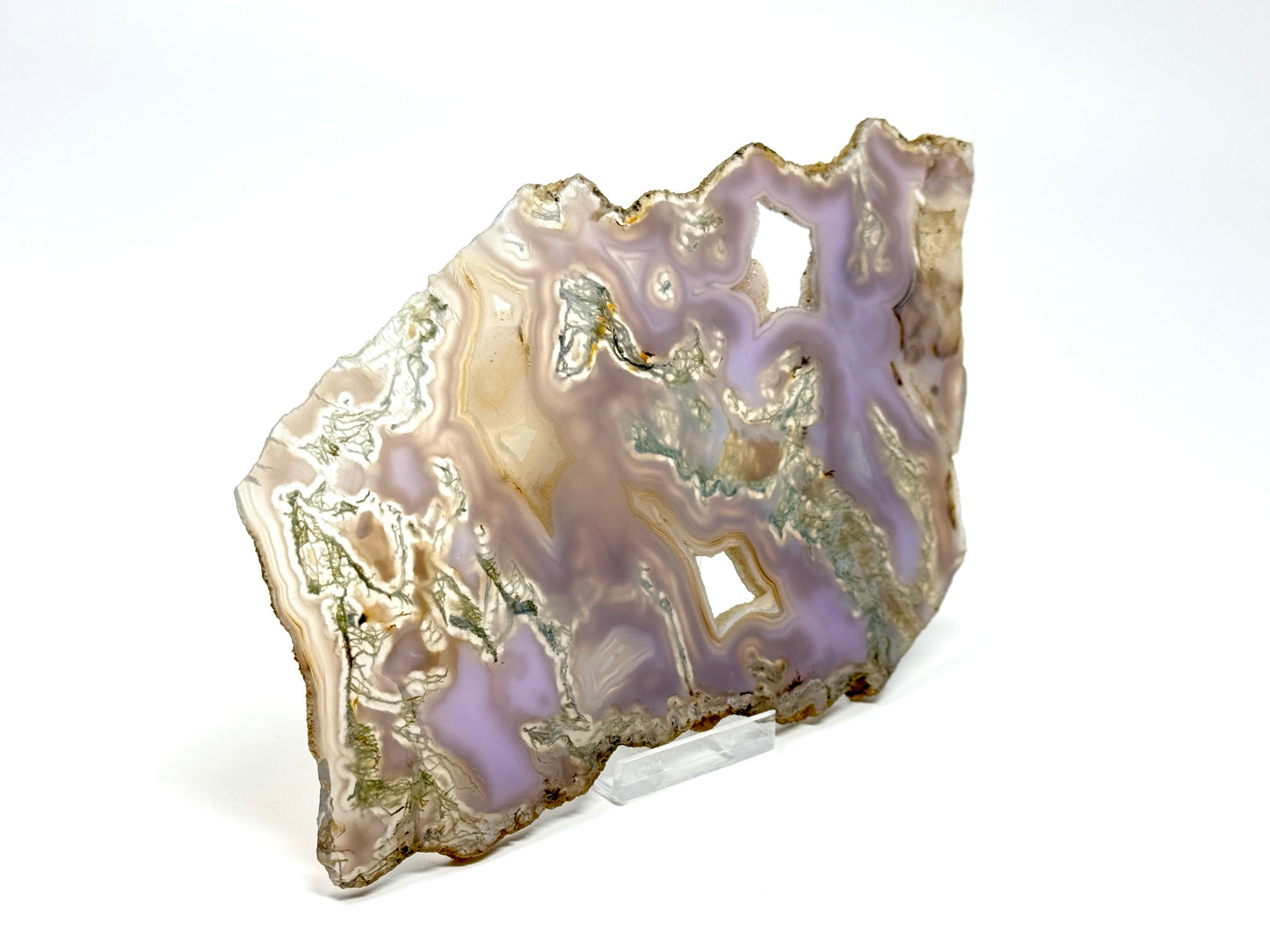 Large Druzy Purple Moss Agate Crystal Slice 20cm