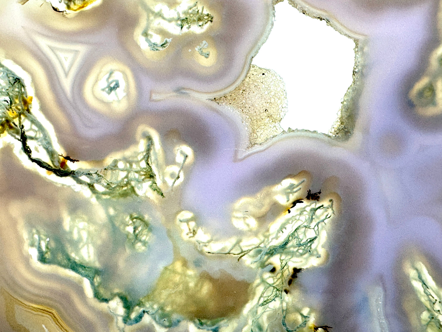 Large Druzy Purple Moss Agate Crystal Slice 20cm