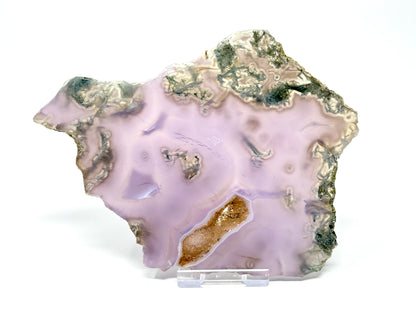 Druzy Purple Moss Agate Crystal Slice 14.1cm