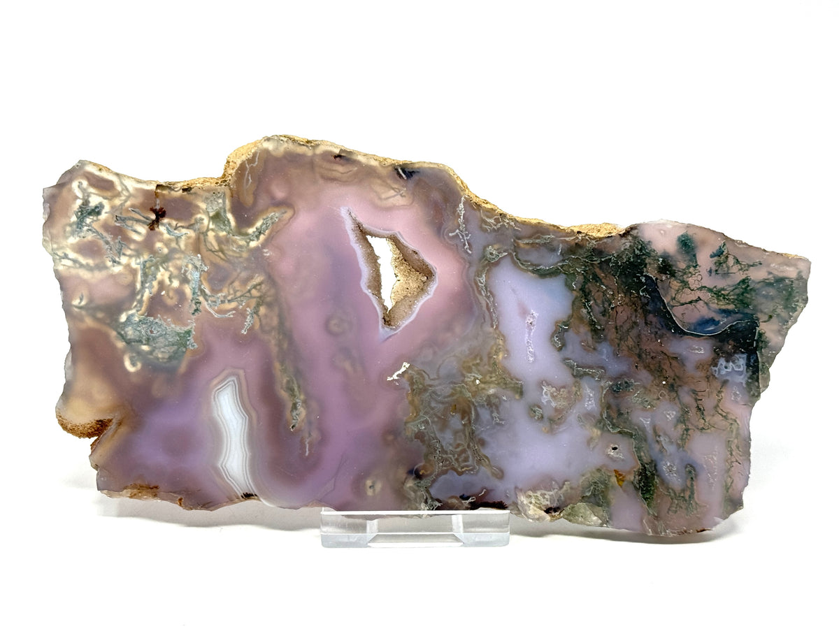 Purple Moss Agate Crystal Slice 16.9cm