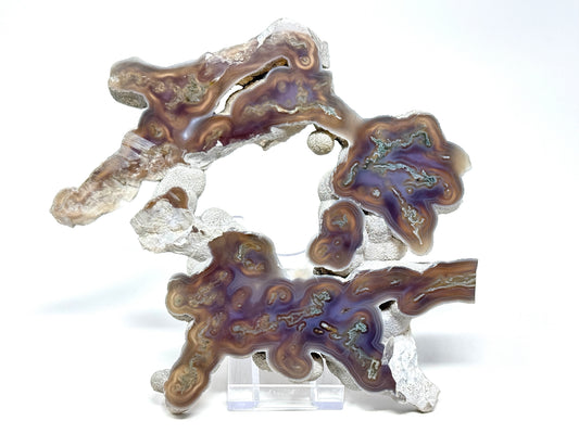 Large Purple Moss Agate Crystal Slice 22cm