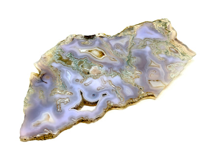 Large Druzy Purple Moss Agate Crystal Slice 22cm