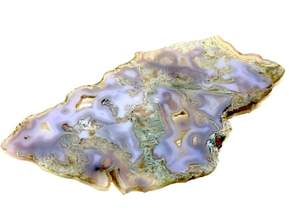 Large Druzy Purple Moss Agate Crystal Slice 22cm