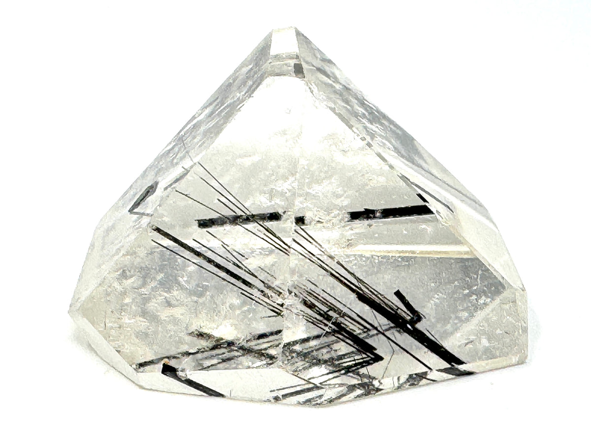 Faceted Quartz With Tourmaline Crystal 5.2cm
