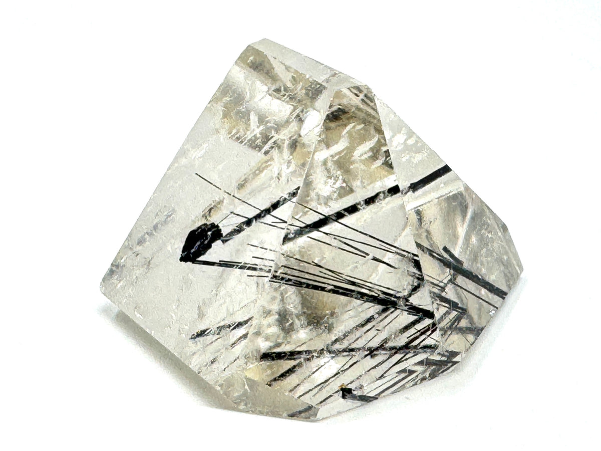 Faceted Quartz With Tourmaline Crystal 5.2cm