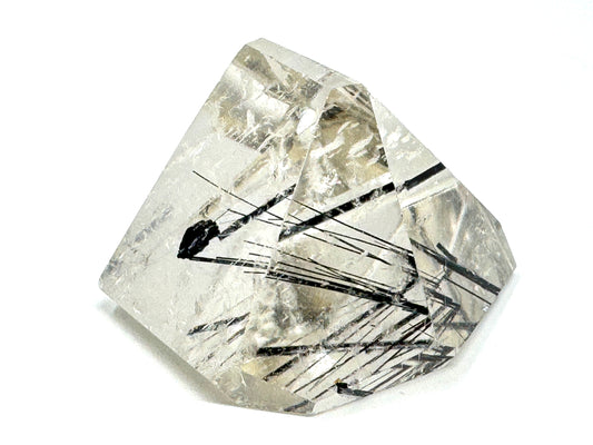 Faceted Quartz With Tourmaline Crystal 5.2cm