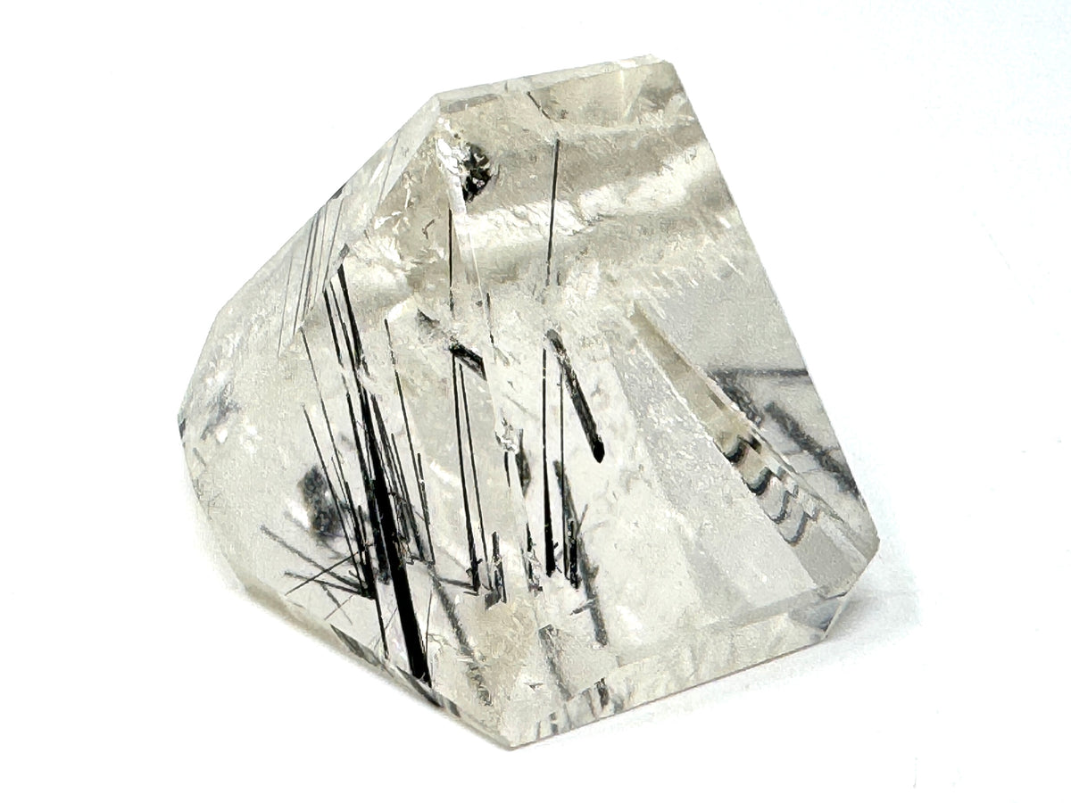 Faceted Quartz With Tourmaline Crystal 5.2cm