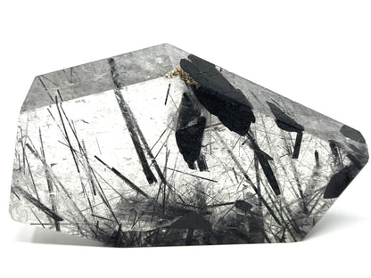 Large Faceted Quartz With Tourmaline Crystal 12.1cm