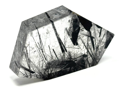 Large Faceted Quartz With Tourmaline Crystal 12.1cm